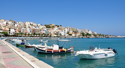 Fototapeta na wymiar the sea promenade in Sitia, Greece, Europe