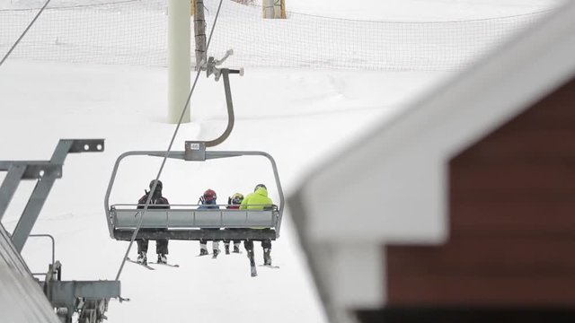 Ski lift, tracking tilt of skiers on a ski lift.