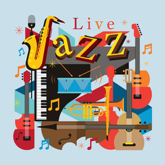 Jazz Music Instruments Background, Festival, Event, Live, Concert