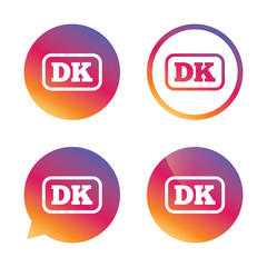 Denmark language sign icon. DK translation.