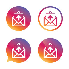 Mail icon. Envelope symbol. Outbox message sign.