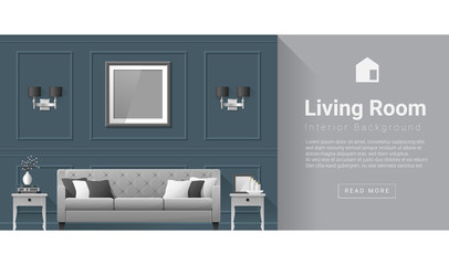 Interior design Modern living room background , vector, illustration