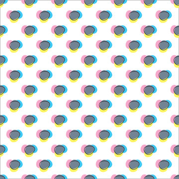 flash over deformed gray dots  in time  when color components produce gray color(day)