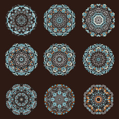 Mandalas collection. Hand drawn background.