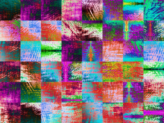 Multicolored abstract background with square geometric shapes.