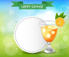 Fresh juice orange.Summer exotic rest