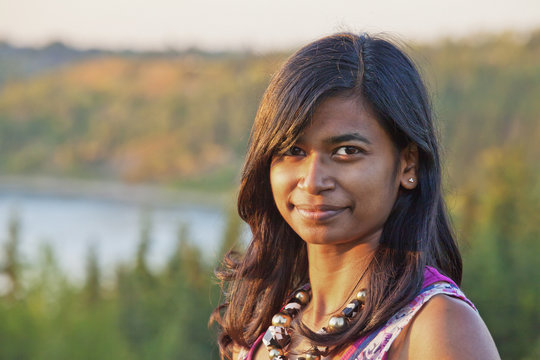 Portrait Of A Young East Indian Woman; Edmonton, Alberta, Canada
