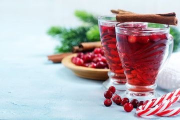 cranberry drink and berries