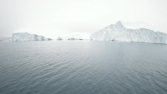 Huge Icebergs on Arctic Ocean in Greenland