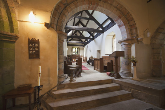 Interior Of A Church; Northumberland, England