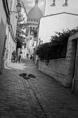 Petite rue de Paris proche du Sacré Coeur, Montmartre Paris