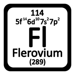 Periodic table element flerovium icon.