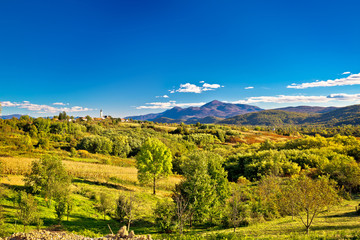 Fototapeta na wymiar Drezbik Grad near Plitvice green landscape