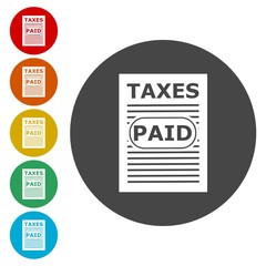 Tax paid on white, vector illustration 