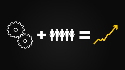 Business Gleichung Wachstum Effizienz Teamwork