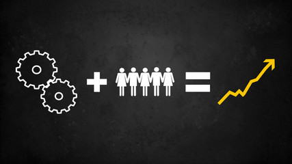 Business Gleichung Wachstum Effizienz Teamwork