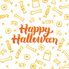 Happy Halloween Gold Postcard