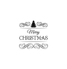 X-mas Tree. Christmas and New Year. Filigree Swirl Divider. Ornate Frame. Vector greeting card