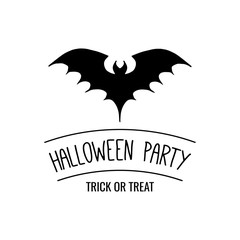 Halloween Party Invitation. The Silhouette Of A Bat. Vector Illustration.