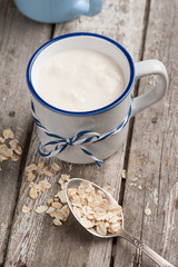 Muesli yogurt with oatmeal