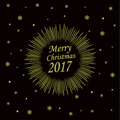 Fototapeta premium Merry Christmas Card with Starburst. Vector illustration