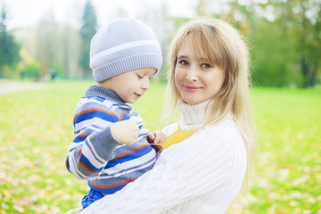 mother and son outdoor