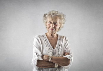 Portrait of classy elderly lady