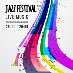 Jazz festival poster template. Jazz music. Saxophone. International Jazz Day. Vector design element