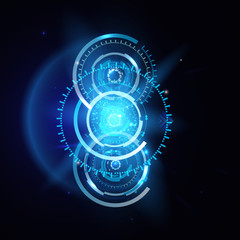 Futuristic technology HUD vector background, techno circle, sci-fi background. Eps10