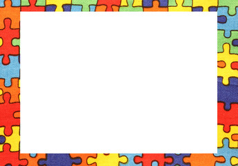 Fototapeta premium puzzle frame with space to write your text