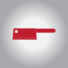 Vector illustration in flat design Halloween icon bloody cleaver