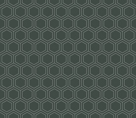 Naklejka premium Seamless timber green hexagon pattern vector