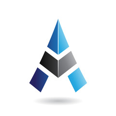 Colorful Abstract Triangle Symbol of Letter A