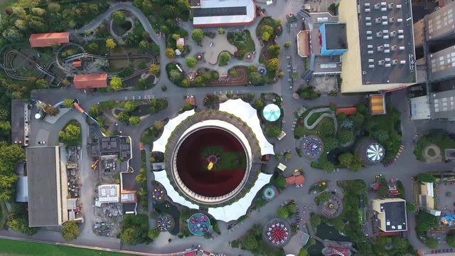 Aerial View Kalkar Old Historic Nucelar Plant is now an Amusement Park near the River