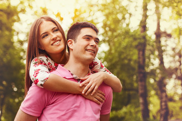 Couple enjoying outside