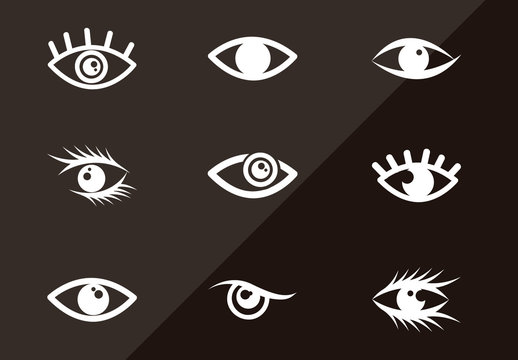 12 Single Color Eye Icons
