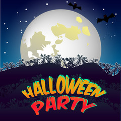 Halloween party for invitation cards and posters. vector illustration.