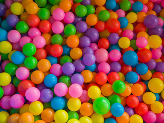 Fototapeta na wymiar lots of colored balls in a playground ball pool