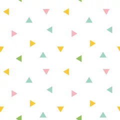 Gordijnen Leuke kleurrijke geometrische, driehoek naadloze patroon achtergrond. © cosmic_pony