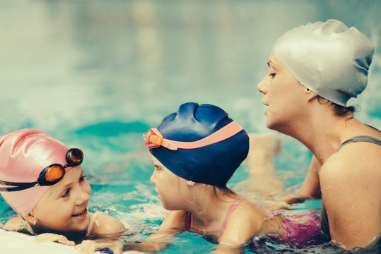 Detail from a swimming class
