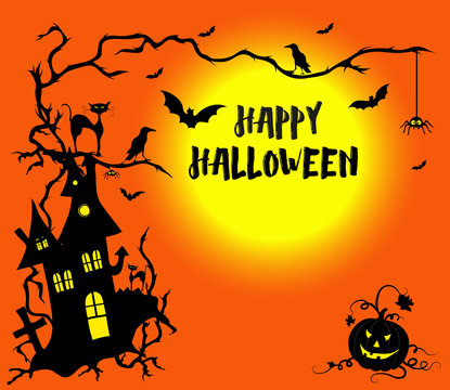Halloween card 
Vector illustration 

