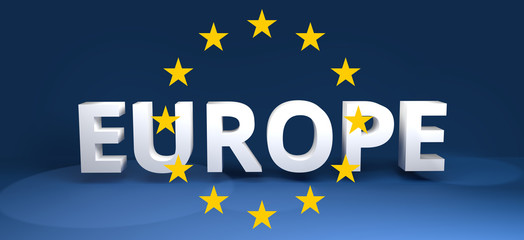 Europe 3d render european bold design