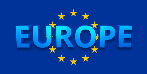 Europe 3d render european bold design