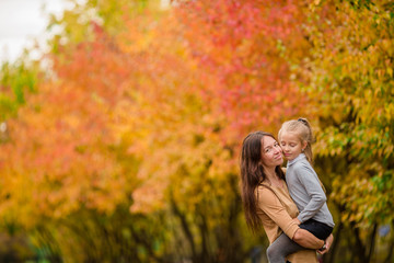 Fototapeta premium Family vacation in autumn day