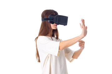Woman using VR glasses