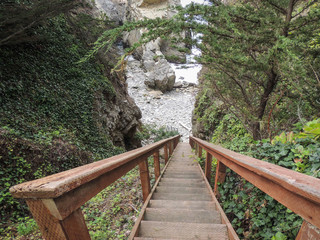 Wooden stairs down to the beach