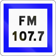 Road sign used in France - Radio station for road and traffic information