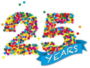 Konfetti, bunt, 25 years