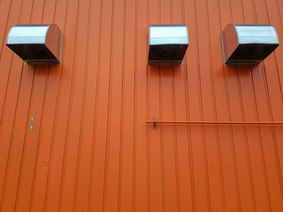 ventilation on orange color wall