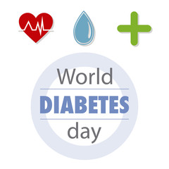 world diabetes day illustration over white color backdrop with t